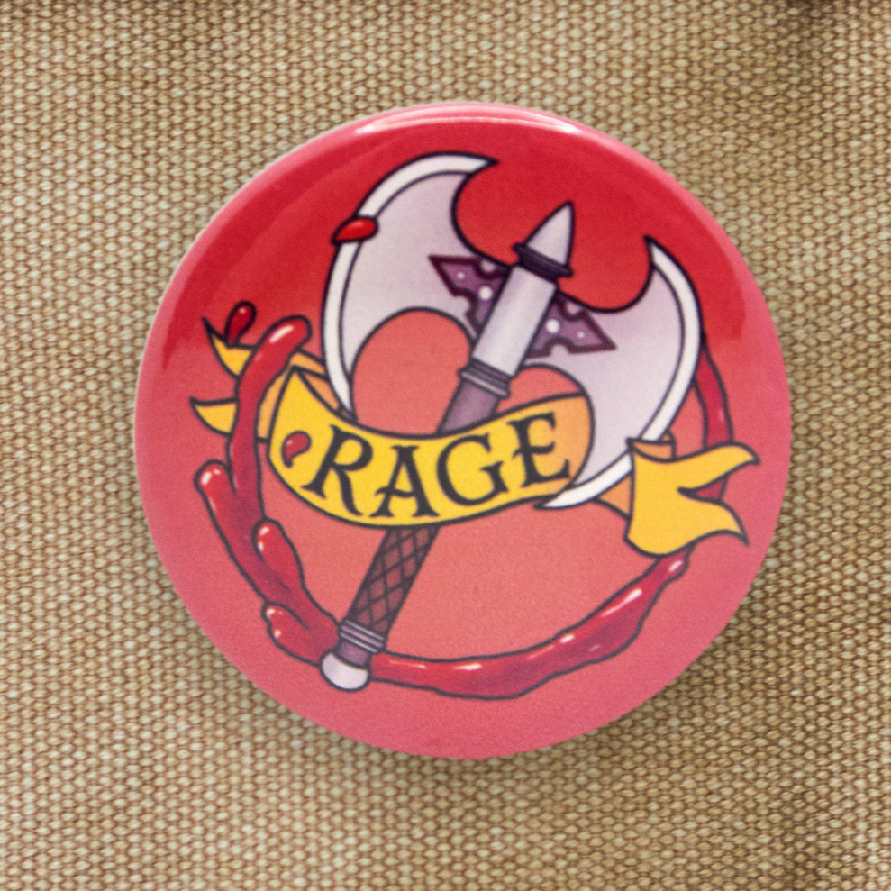 RAGE Barbarian Class 2.25" Pinback Button